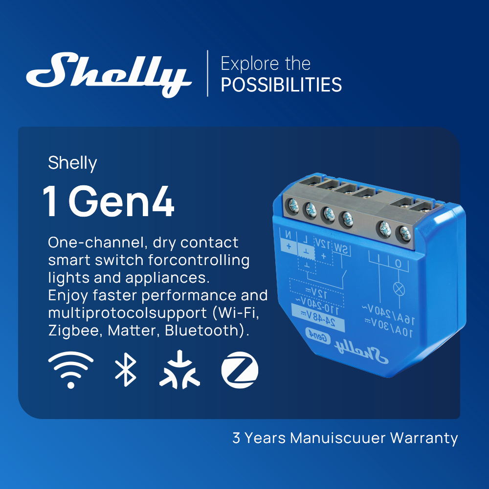 Shelly 1 Gen4 Zigbee Dry Conta – Shelly Relay Module recenzja i cena